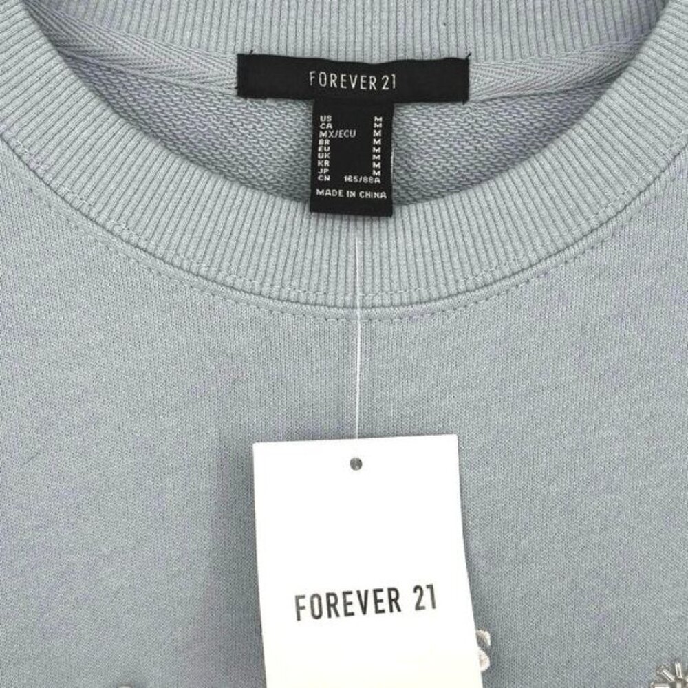 Forever 21 Taurus Zodiac Embroidered Beaded Pearl Oversized Sweater NWT Size M - Picture 6 of 6